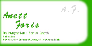 anett foris business card
